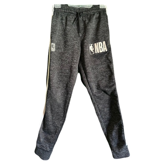 NBA Boys Small Dark Grey Striped Comfy Joggers - Picture 1 of 10